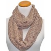 Taupe Net Infinity Scarf With Sequin Overlay