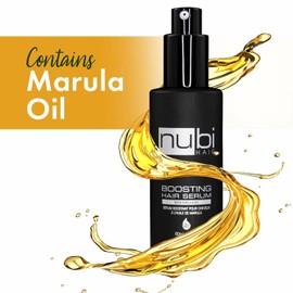 Nubi Boosting Hair Serum Marula Oil with Vitamin E and Aloe Vera 60 ML Pack of 3