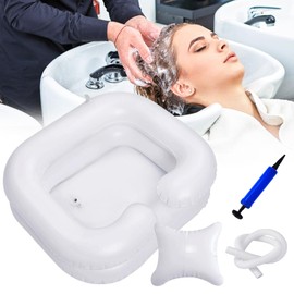 KIMIGO Inflatable Hair Wash Basin, Inflatable Shampoo Basin, Portable Hair Wash Tray with 1 m Drain Hose, Cushion and Air Pump - Ideal for Pregnant Women and Injured Patients, Hair Wash Basin