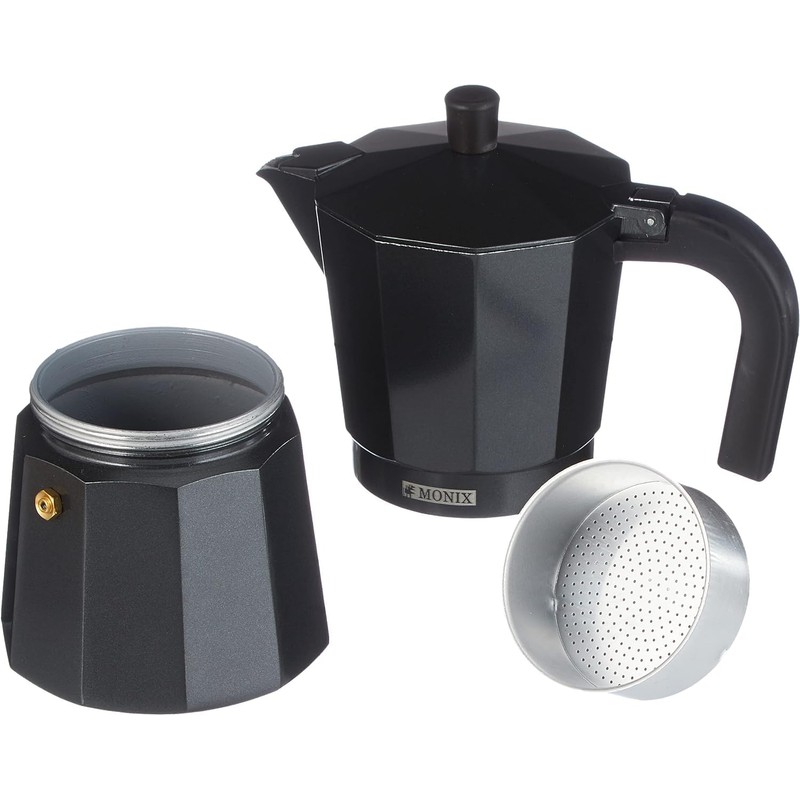 Monix Vitro Noir Espressokocher aus Aluminium 1 taza