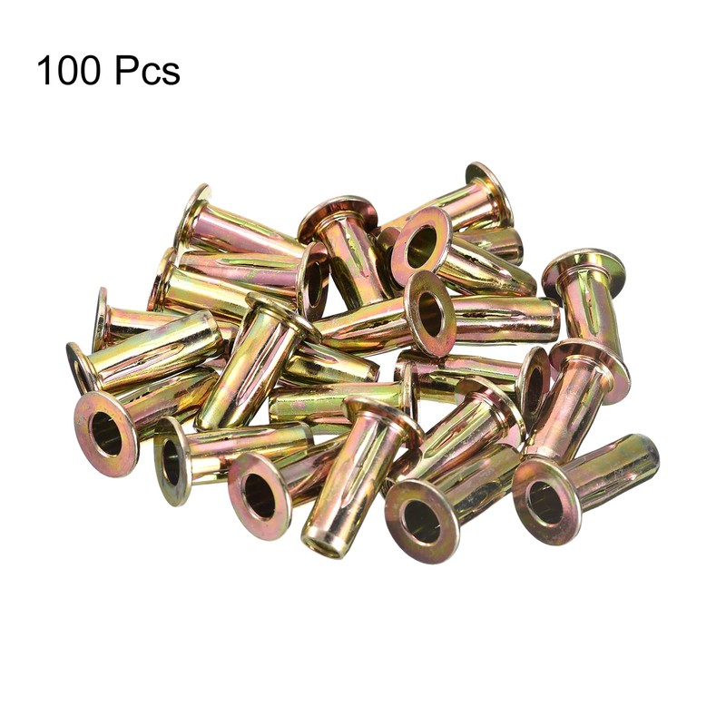 uxcell 5/16-18 Multi-Grip Rivet Nuts, 100pcs Pre-Bulbed Shank Flat Head
