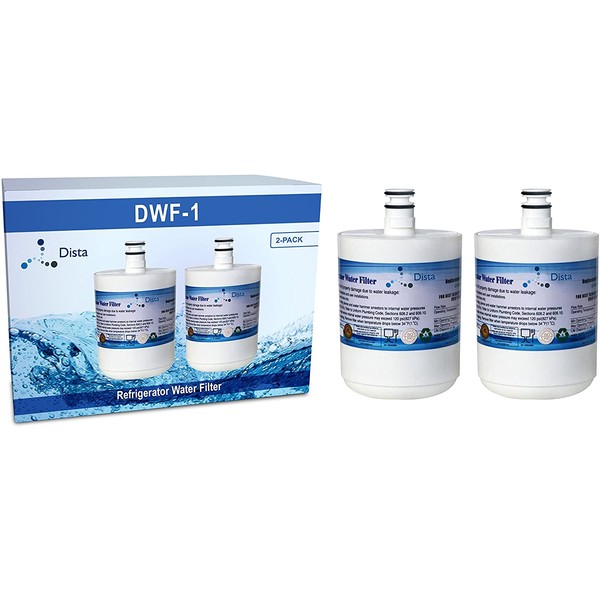 Dista – Refrigerator Water Filter Compatible with LT500P, 5231JA2002A, LG ADQ72910901 also Compatible with Kenmore 46-9890, 9890, 469890 (2-Pack)