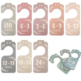 fKiZanthene 8 Pcs Baby Wardrobe Dividers Colorful Double Sided Wooden Closet Organiser for Nursery Clothes to 24 Months