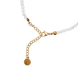 BERGERLIN Genuine Natural Stone Necklace with 925 Sterling Silver Pearl or Gold-Plated Pearl - Filigree Chain with Clasp and Certification of Authenticity, Pearl, Moonstone