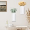 Dnnnii 2 Pack Wooden Wall Vase Set - White Finish