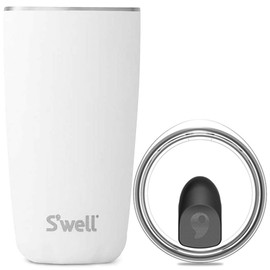 S'well Stainless Steel Tumbler with Clear Slide-Open Lid-18 Fl Oz-Moonstone Triple-Layered Vacuum-Insulated Containers Keeps Drinks Cold for 12 Hot for 4 Hours-BPA-Free Water Bottle, 18oz