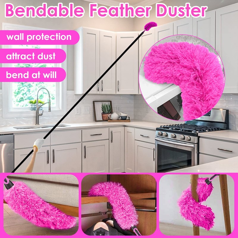 CALBEAU 15 Foot Dusters for Cleaning, Duster with Extension Pole