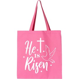 inktastic He Is Risen with Cross and Dove Tote Bag Azalea 34086