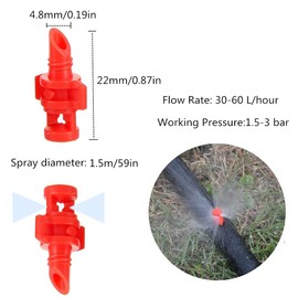 Hicello 100PCS 360 Degree Misting Nozzle Irrigation, Sprinklers Sprayer for Garden Irrigation System, Micro Sprayer Refraction Automizing Drippers