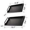 Peohud 2 Pack Black Metal Serving Tray, Decorative Coffee Table