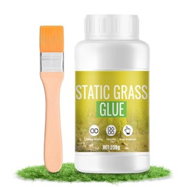 Turf Glue for Artificial Grass, Turf Adhesive for Artificial Grass High Adhesion and Stability with Brush, Transparent After Drying for Fake Turf, Football Field, Playground, PVC Plastic Floor 250g