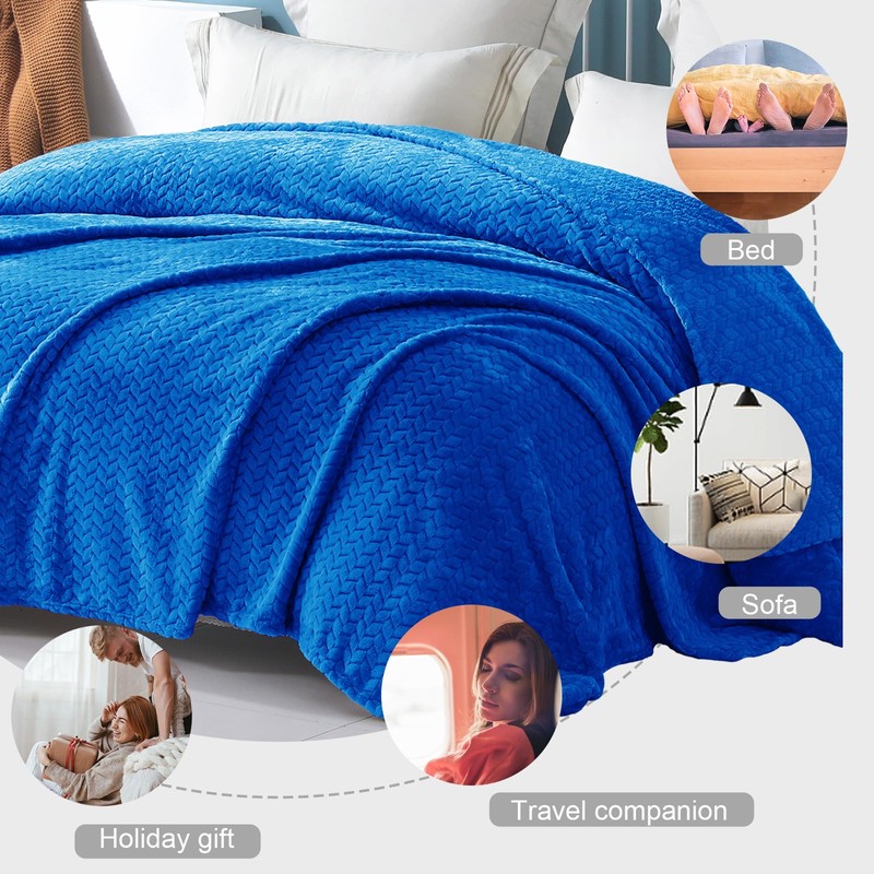 Exclusivo Mezcla Large Flannel Fleece Throw Blanket, 127x178 CM Sofa