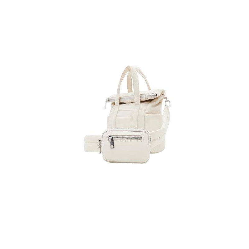 Desigual Women's BOLS_Basic Modular Accessories Nylon Across Body Bag, White,