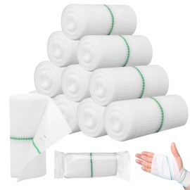 12 Rolls Premium Conforming Bandage 7.5cm x 3.75m Individually Wrapped Gauze Bandage Roll Stretch Mummy Wraps for Wound Care