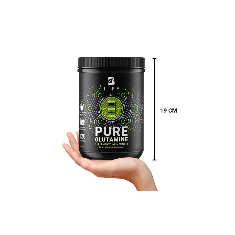 B Life Glutamina Micronizada 600 Gramos | 120 Servicios para