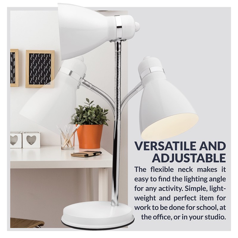 Newhouse Lighting Oxford White Metal Flexible LED Goose Neck Lamp