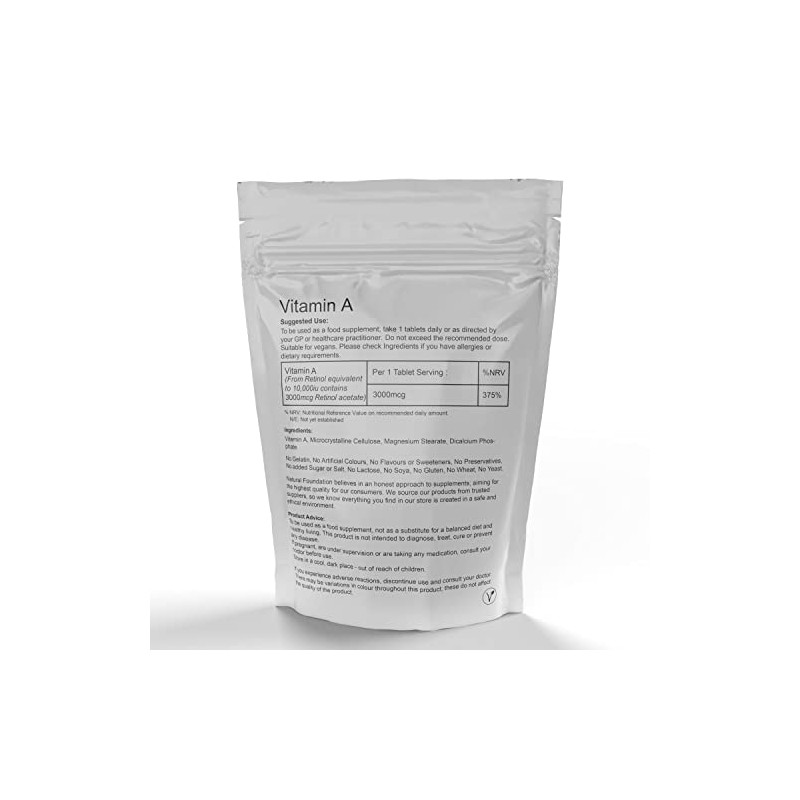 Vitamin A Tablets 10,000IU | High Strength for Skin, Eyes