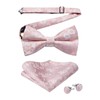 HISDERN Pink Bow Ties for Men Floral Pre-Tied Bow Tie
