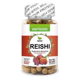 Natsa Reishi Ganoderma 100 Cápsulas, Adaptogeno Calidad Premium Sabor Natural