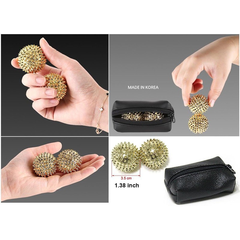 Sookwang Hand Acupressure Balls Set of 2, Spiky Massage Orb,
