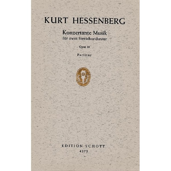 Concertante Music: op. 39. 2 String Orchestra. Partition d'étude.