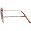 Men's Aviator Sun Glasses Designer Metal Frame 30416, Brown Gold
