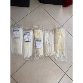 Olympus Lot of 5 Olympus 11.8” White Cable/Zip Ties 500pc  5 Bags /120Lb Rated