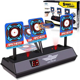 Electronic Digital Target for soft bullet Guns,Electronic Shooting Target With 50Pcs Darts&1Glasses,Auto-Reset Intelligent Light Sound Effect Scoring Target Gifts Toy for Kids,Boys Birthday Xmas Gifts