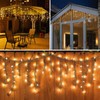 Fairy Curtain Lights Garden Icicle Lights, Battery Powered 102 Led