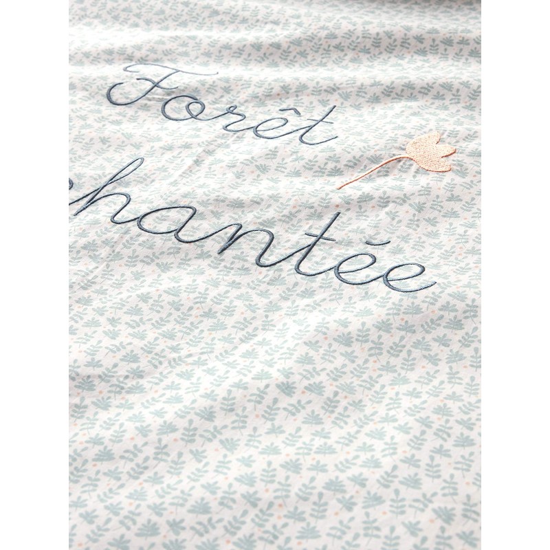 Vertbaudet Baby Duvet Cover Enchanted Forest Oeko-Tex® Natural/Water Green 80