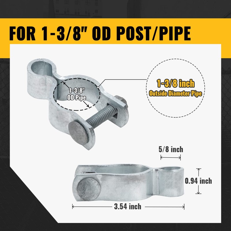 VIVIDA 1-3/8" Chain Link Female Gate Hinge, Metal Gate Hinge