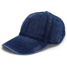 styleBREAKER Jeans Baseball Cap Unisex Denim Baseball Cap with Adjustable Buckle 6 Panel Cap with Curved Peak and Air Holes Breathable Cotton Hat for Men and Women, darkblue, Unit size