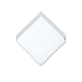 Brooks Brothers Men's 18" Inch Bakers Dozen Set of 13 Cotton Handkerchief Pocket Squares, White (One Size)