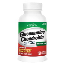21st Century Glucosamine Chondroitin Advanced, plus 1500mg MSM, 120 Coated Tablets