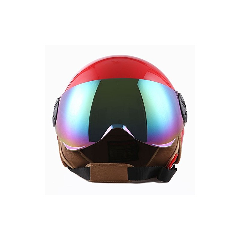 1STORM Motorcycle Scooter Bike Open FACE/Half FACE Helmet Classic RED