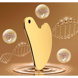 HiCycle2 Stainless Steel Gua Sha Facial Tools Guasha Tool for Face Metal Gua Sha 2PCS (Gold)