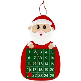 ST Calendario de Adviento de fieltro con temática navideña, 14.8 x 8.6 pulgadas. (Santa)