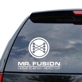 MR Fusion Reactor Decal Sticker Car Truck Motorcycle Window Bumper Laptop Wall Decor - Size (09 inch / 23 cm Wide) - Color (Matte White)