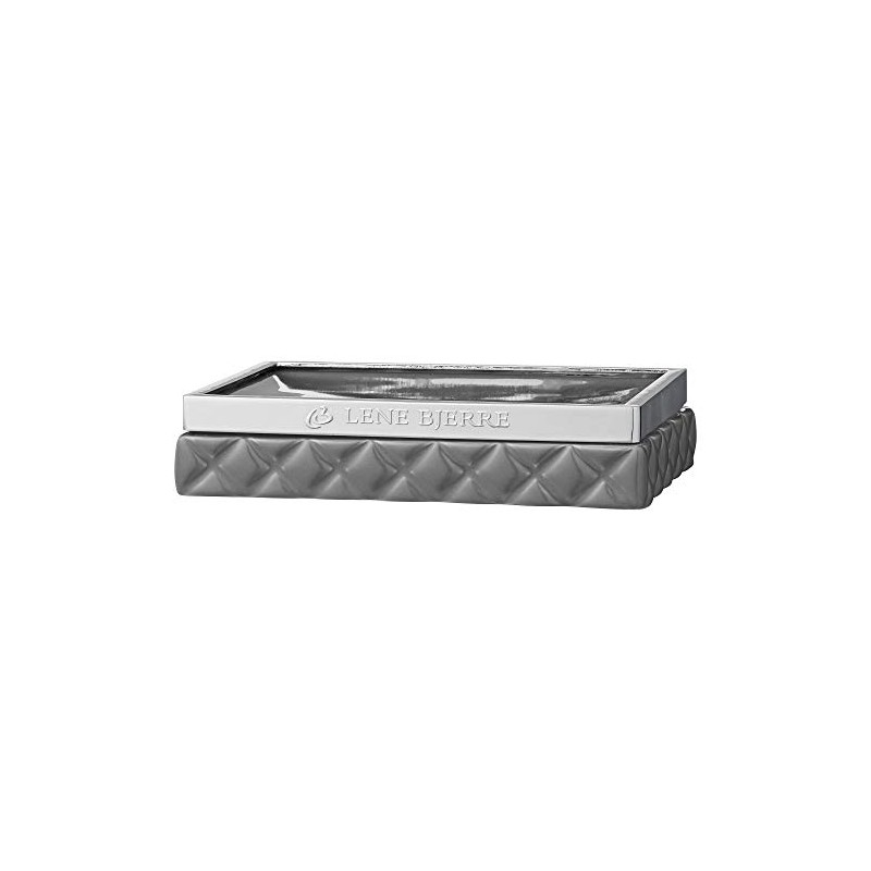Lene Bjerre Portia Soap Dish Grey Silver Ceramic Zinc Alloy