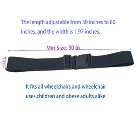 1Pcs Wheelchair Safety Strap Seat Belt Adjustable Universal Harness with Buckle Adjustable Anti-Fall Extra Long Size-Suitable Prevent Sliding Belt Patients Strap Chair Medical Seniors Disable (Black)