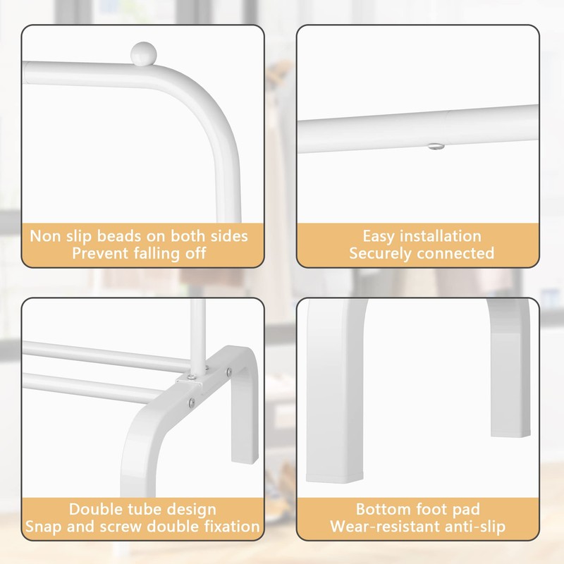 OTROUWORHT Clothes Rack Metal Clothing Rack with Bottom Shelf Garment