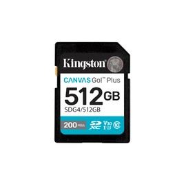 Kingston Canvas Go Plus 512GB SD Card | Up to 200MB/s | Class 10, UHS-I, U3, V30 | SDG4/512GB