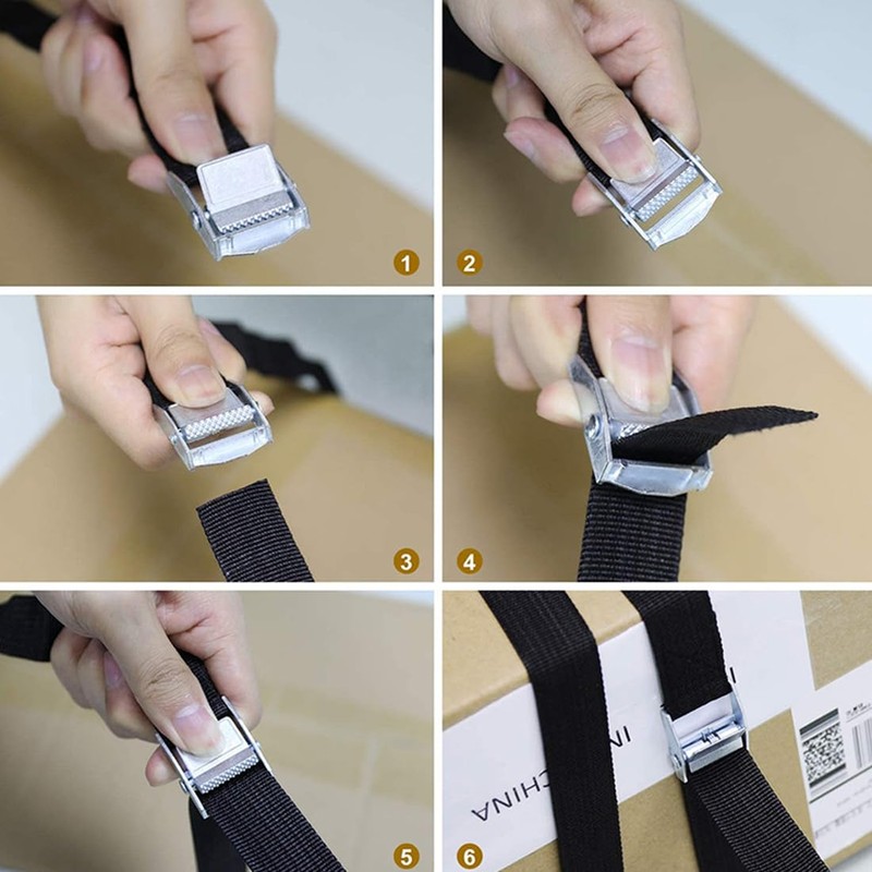 JTKREW 2 x 2 m lashing straps, zinc alloy snap