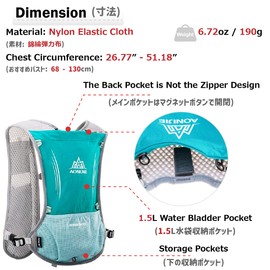 Azarxis Hydration Vest Backpack Pack 5L for Women and Men - Fit for Trail Marathoner Running Race (Light Blue (5l) - Only Backpack)