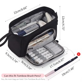 EASTHILL Pencil Case Large Capacity Pencil Pouch Handheld Pen Bag Cosmetic Portable Gift for Office School Teen Girl Boy Men Women Adult