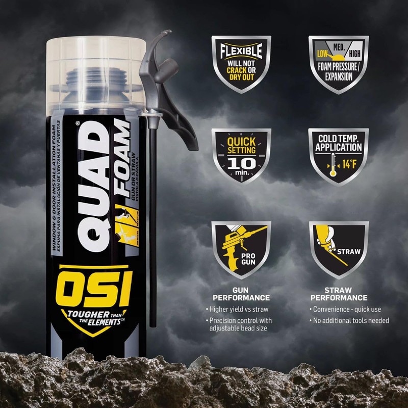 OSI Quad Foam 16 Oz. Dual Window & Door Foam