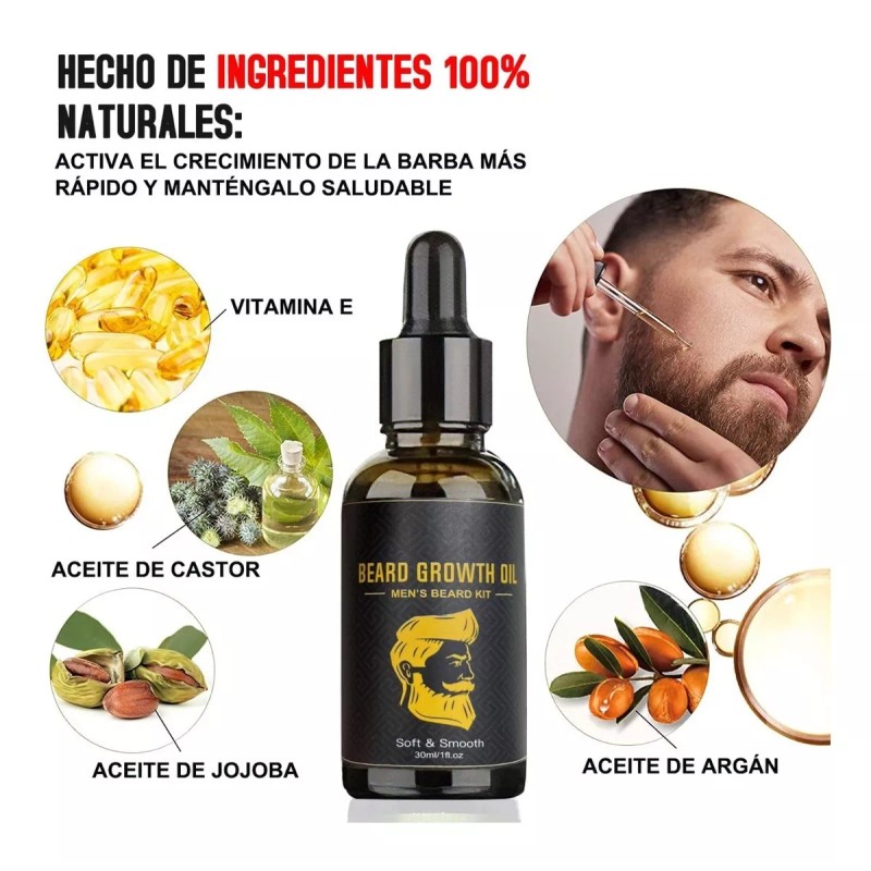 NIBEAUSL Kit Barba Cuidado Para Hombres, Set Herramientas De Aseo