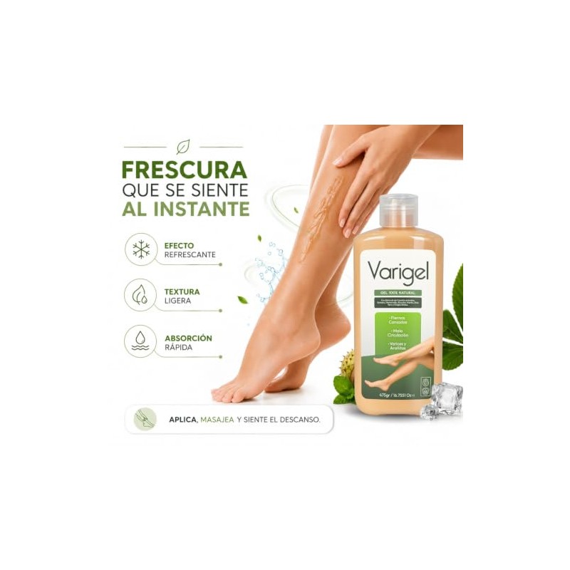Varigel | Gel Corporal Refrescante para Cuidado Diario de Piernas