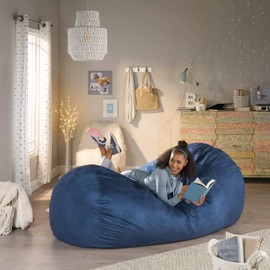 Christopher Knight Home David Midnight Blue Faux Suede 8 Foot Lounger Bean Bag