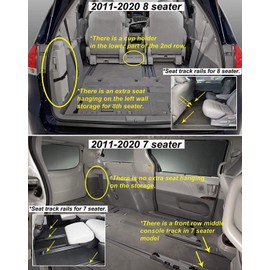 TOUGHPRO Floor Mats Accessories Full Set + Storage Compatible with Toyota Sienna (8 Passengers) All Weather Black Rubber 2011 2012 2013 2014 2015 2016 2017 2018 2019 2020